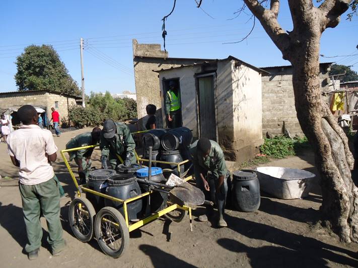 Manual transport of Fecal Waste